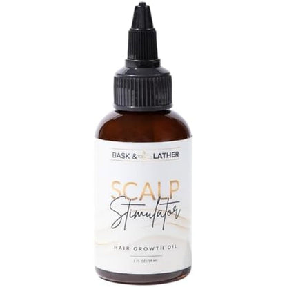 Bask And Lather Scalp Stimulator Hair Growth Oil front view bottle for scalp nourishment