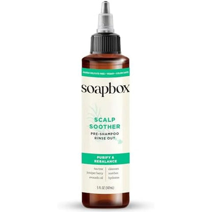 Soapbox Scalp Soother treatment bottle front view for scalp care