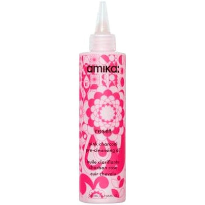 Amika Reset Pink Charcoal Scalp Cleansing Oil bottle front view