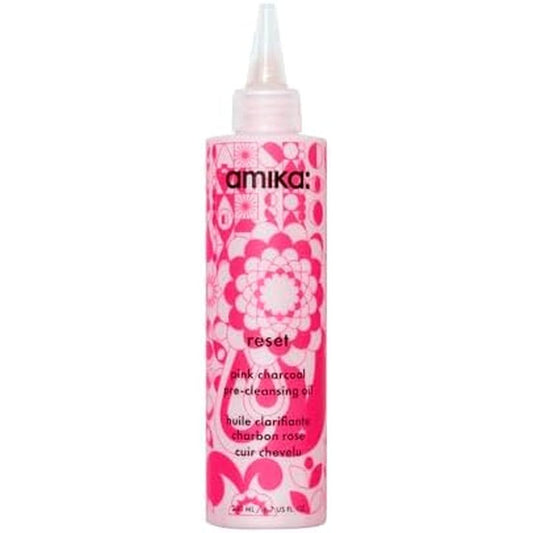 Amika Reset Pink Charcoal Scalp Cleansing Oil bottle front view