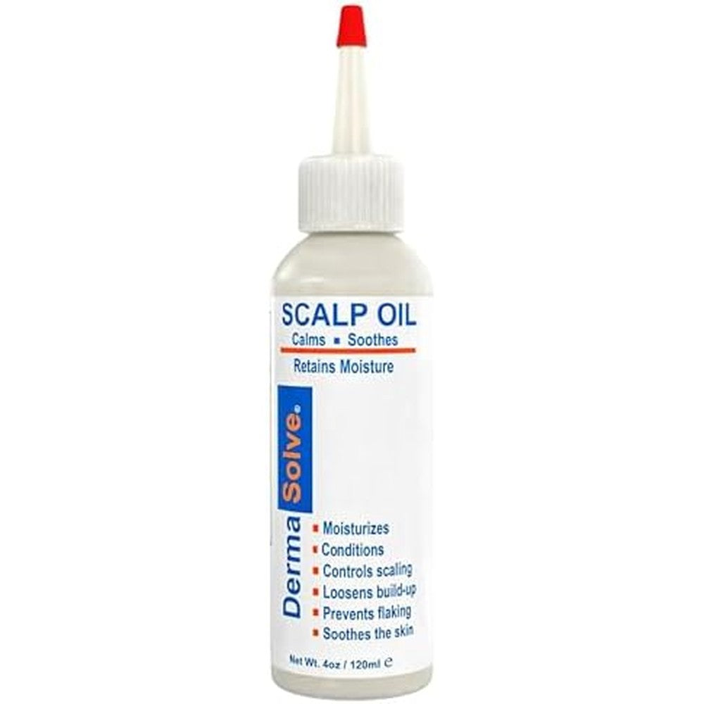 Dermasolve scalp oil bottle front view for flaky scalp relief