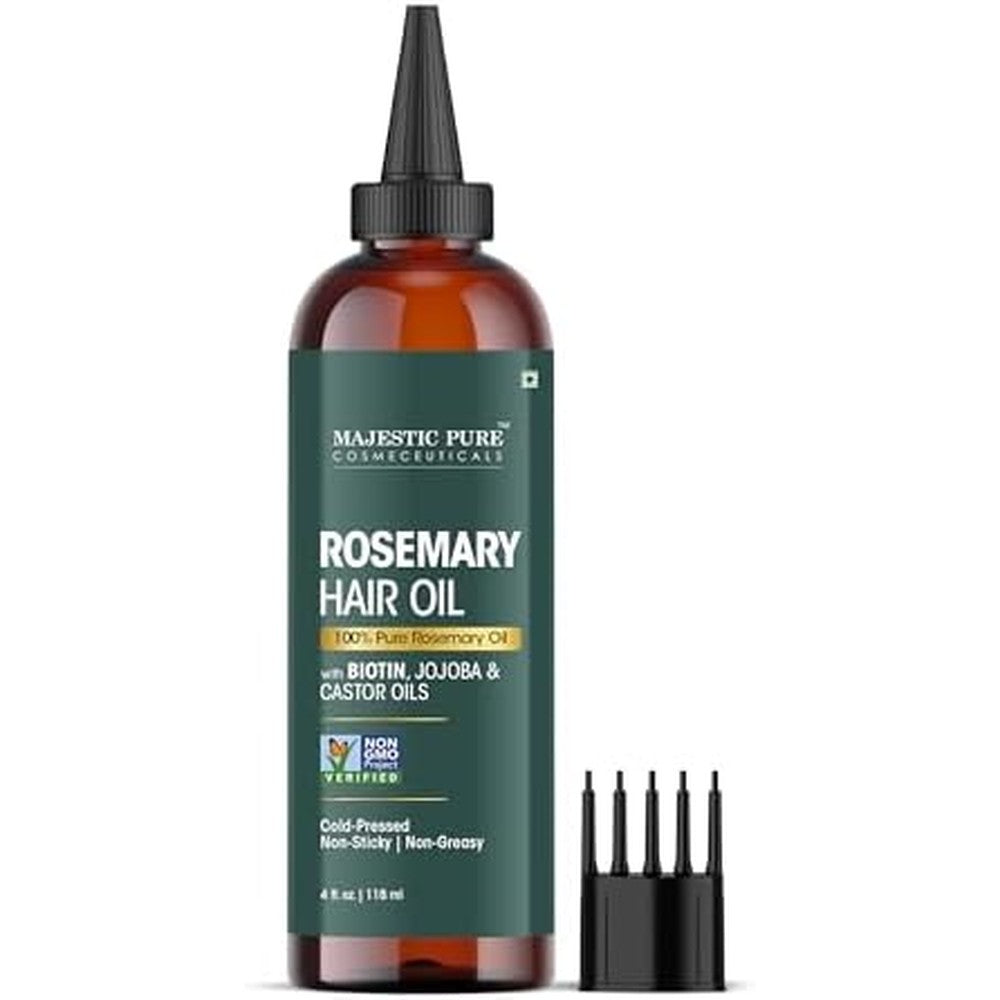 Majestic Pure rosemary oil for hair growth front bottle view