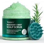 Voeruy rosemary scalp exfoliator scrub shampoo front view in tub packaging with label