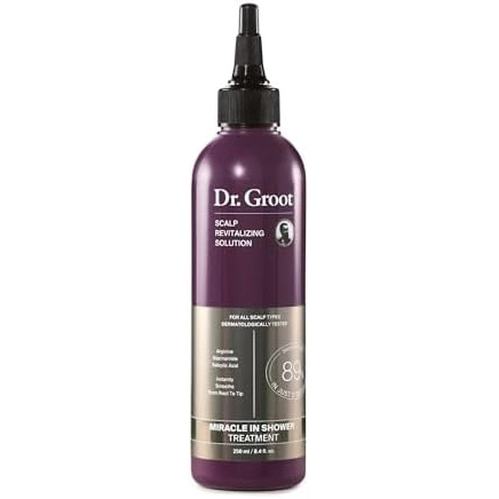 Dr. Groot Miracle In Shower Moisturizing Treatment front view of purple bottle