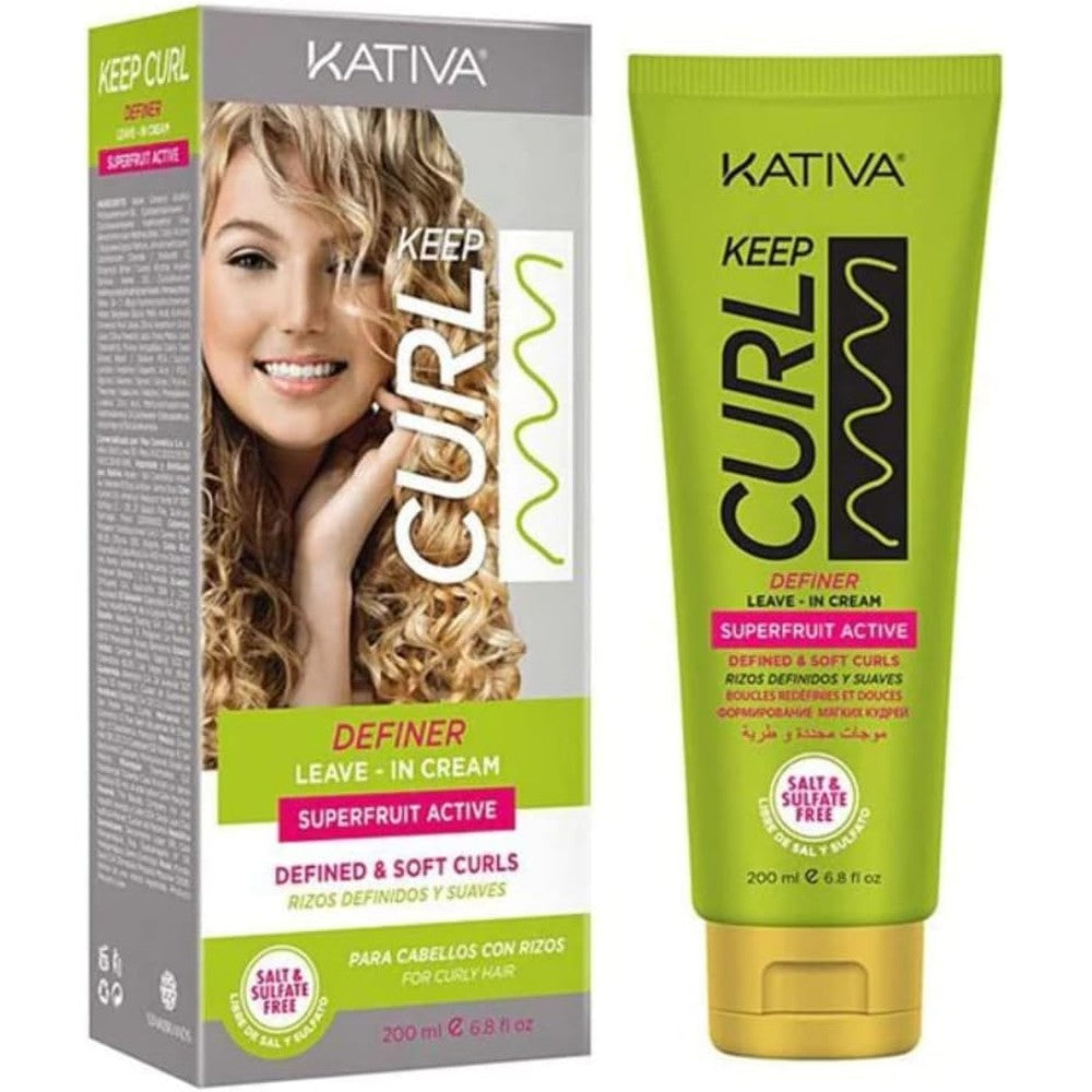 Kativa Keep Curl Definer Leave In Cream front view bottle packaging