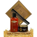 JS Sloane Holiday Gift Set for Men front view showing shampoo bottle pomade and comb