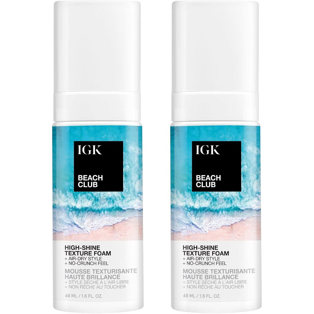IGK Beach Club High-Shine Texture Foam front bottle view