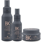 Ecosmetics Brazilian Keratin Maintenance Kit front view showing the 3-step hair care bottles