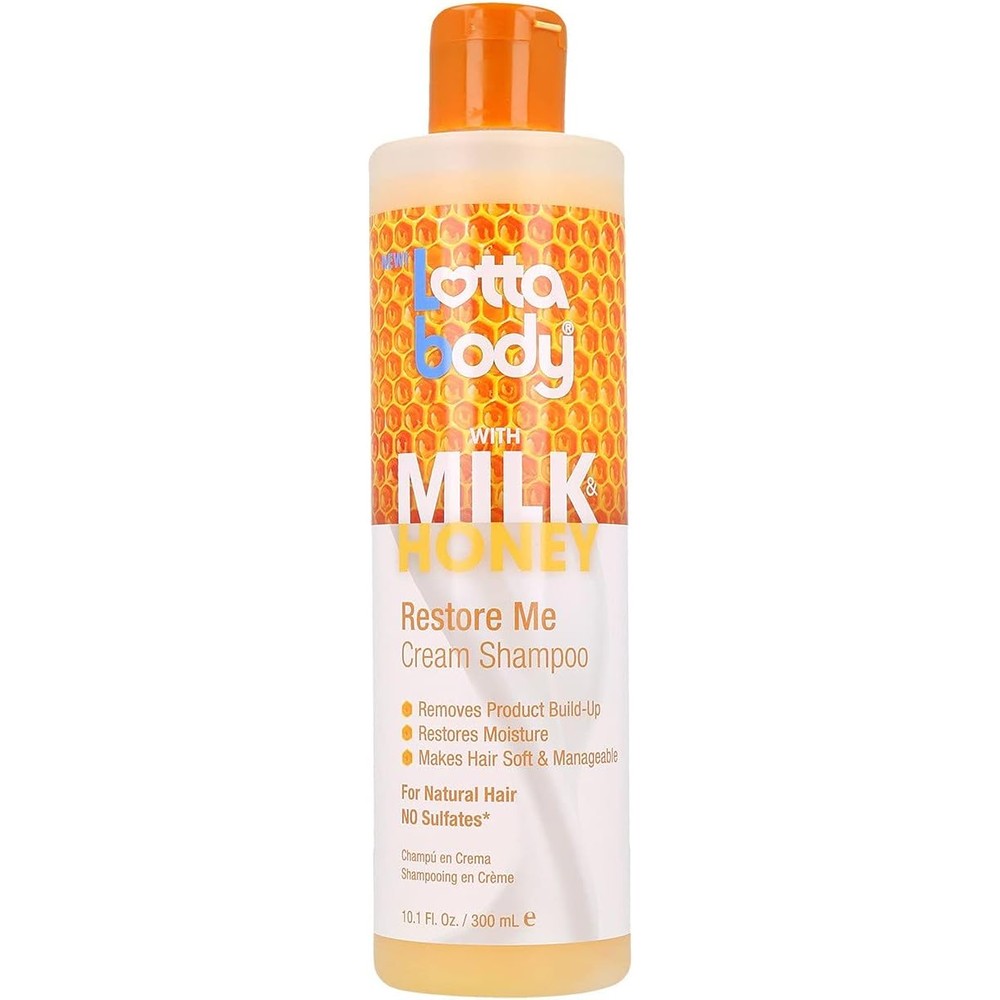 Lottabody Milk and Honey Restore Me Cream Shampoo front view bottle