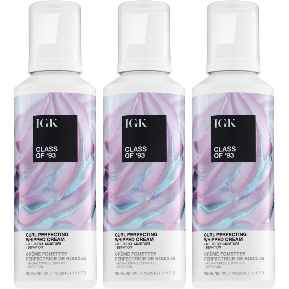 IGK Class Of 93 Curl Perfecting Whipped Cream bottles front view