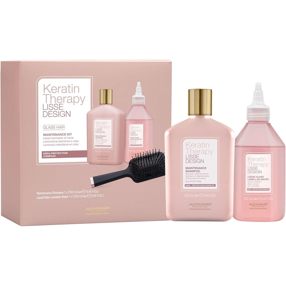 Alfaparf Milano Keratin Therapy Glass Lamination Hair Set front view