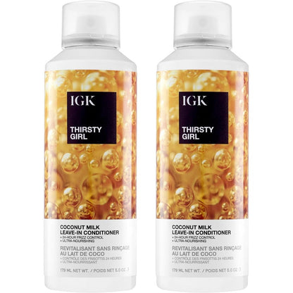 IGK Thirsty Girl Leave-In Conditioner 2 Pack front view bottle