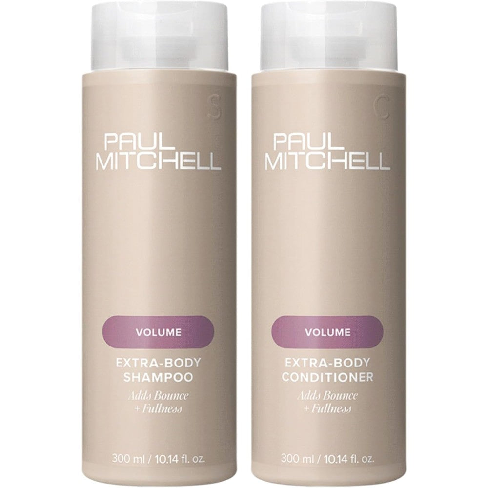 Paul Mitchell Extra-Body Holiday Gift Set front view volumizing shampoo and conditioner package