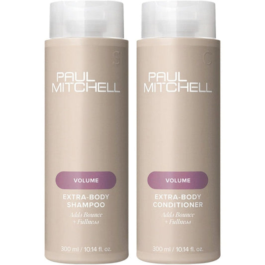 Paul Mitchell Extra-Body Holiday Gift Set front view volumizing shampoo and conditioner package