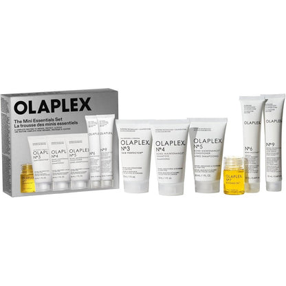 Olaplex Mini Hair Essentials Set front view of the complete six piece travel kit box