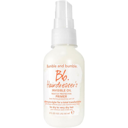 Bumble and bumble Hairdresser's Invisible Oil Primer front view leave in conditioner spray for hair hydration.