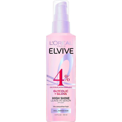 L'Oreal Paris Elvive Glycolic Plus Gloss Leave-In Hair Serum bottle front view
