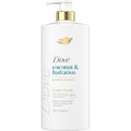 Dove Coconut and Hydration Conditioner front view with pump