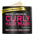 Sunatoria curly hair mask front view jar packaging