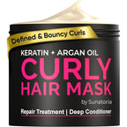 Sunatoria curly hair mask front view jar packaging