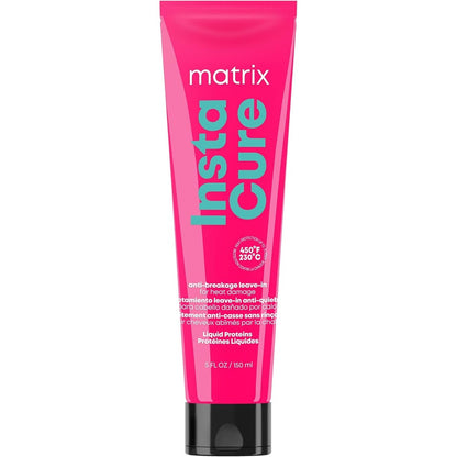 Matrix Instacure Anti Breakage Leave In Hair Treatment front view tube showing liquid protein details