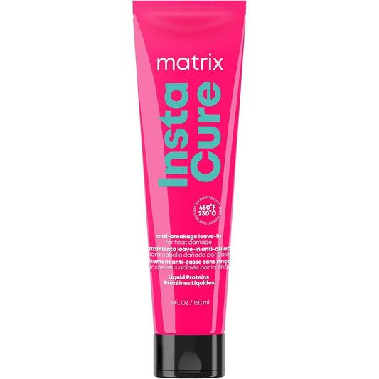 Matrix Instacure Anti Breakage Leave In Hair Treatment front view tube showing liquid protein details