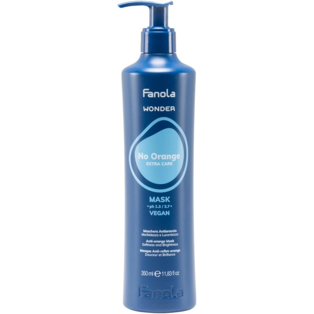 Fanola Wonder No Orange Hair Mask 11.83 Fluid Ounces front view blue color depositing salon toner treatment