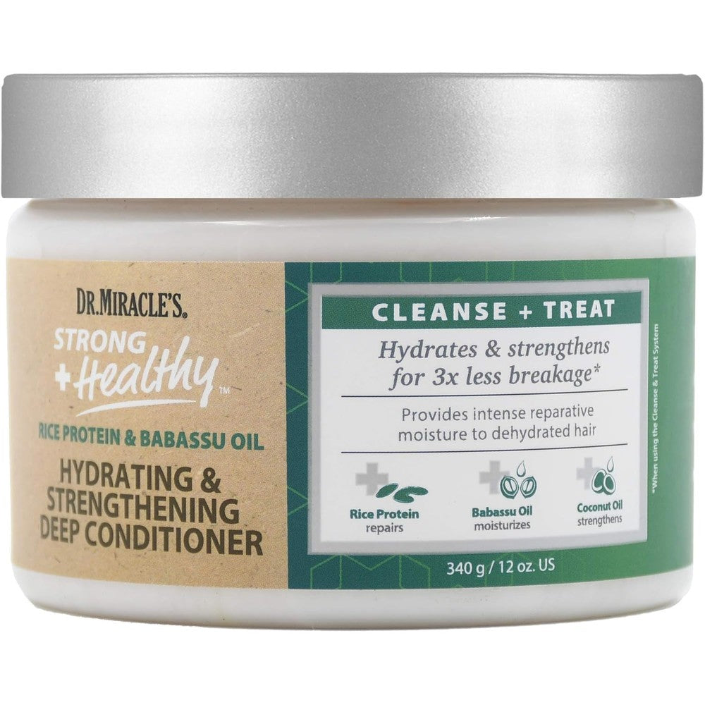 Dr. Miracle's Strong and Healthy Hydrating and Strengthening Deep Conditioner front view jar