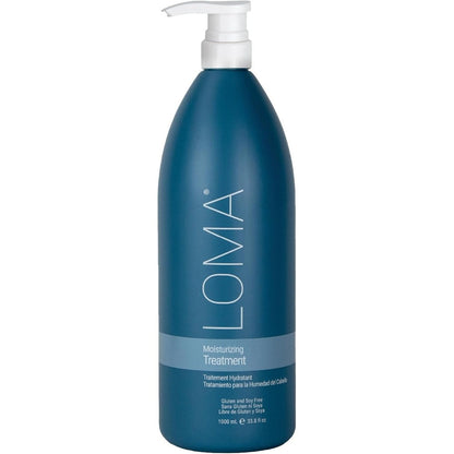 Loma Moisturizing Treatment deep conditioning hair repair front view bottle with pump