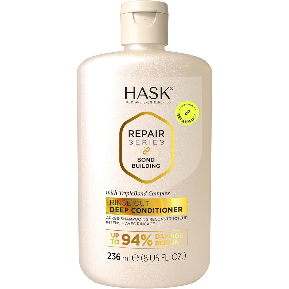 Hask bond building rinse out deep conditioner bottle front view