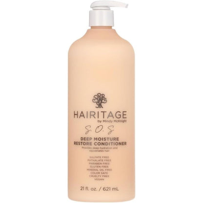 Hairitage S.O.S. Deep Moisture And Restore Deep Conditioner front view pump bottle for dry hair hydration