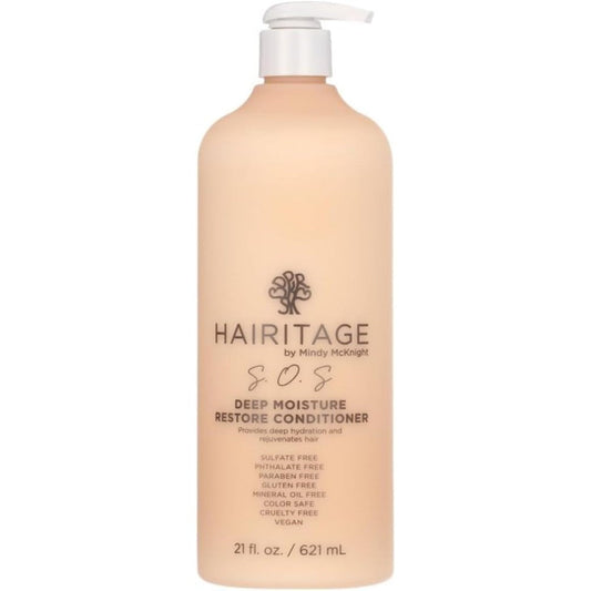 Hairitage S.O.S. Deep Moisture And Restore Deep Conditioner front view pump bottle for dry hair hydration