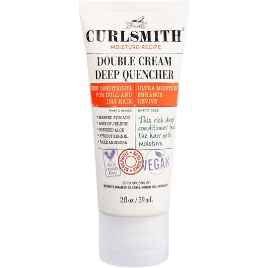Curlsmith Double Cream Deep Quencher front view tube authentic USA imported curly hair mask