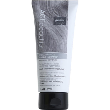 AGEbeautiful Hydrating Mask front packaging view showcasing deep conditioning treatment for gray hair