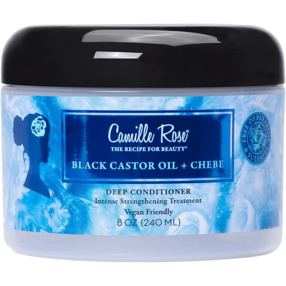Camille Rose Black Castor Oil And Chebe Deep Conditioner front view 8 Ounce container