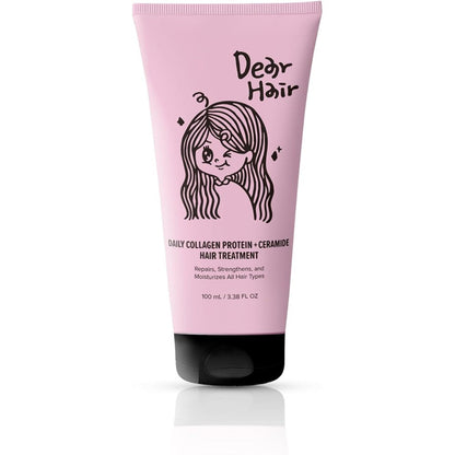 Dear Hair Daily Collagen Protein Ceramide Hair Treatment pink tube front view