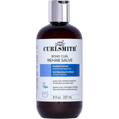 Curlsmith Bond Curl Rehab Salve protein rich hair treatment front view bottle