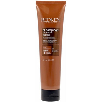 Redken All Soft Mega Curls Hydramelt Leave In Treatment 150ml tube front view showing salon professional packaging.