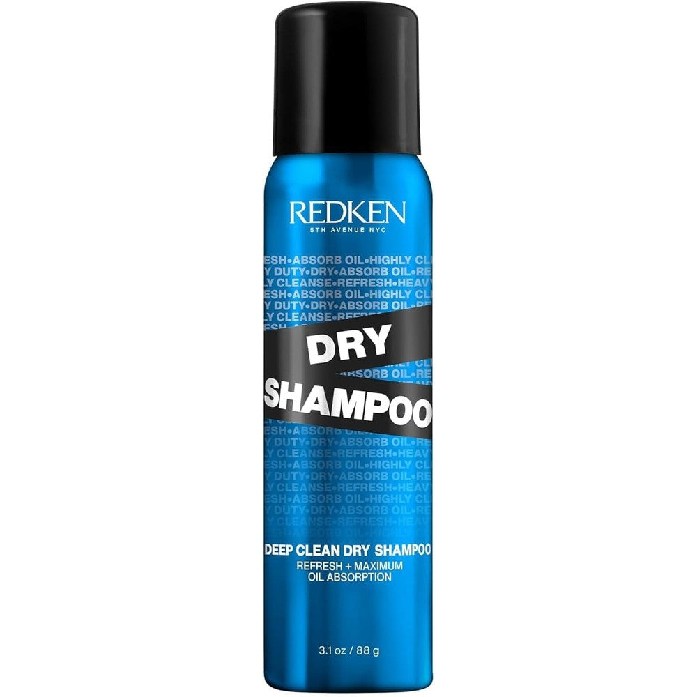 Redken Deep Clean Dry Shampoo front view matte blue aerosol canister