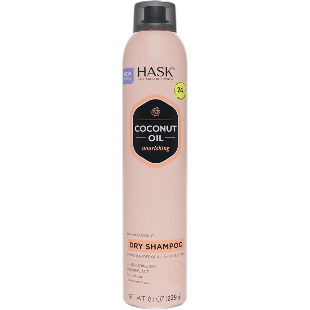 Hask Coconut Oil Nourishing Dry Shampoo front view bottle
