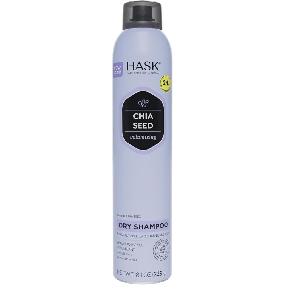Hask Chia Seed Volumizing Dry Shampoo front view 8.1 ounce canister