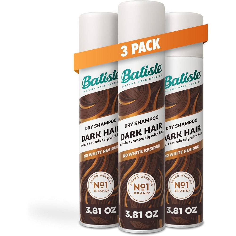 Batiste Dark Dry Shampoo 3 pack front view