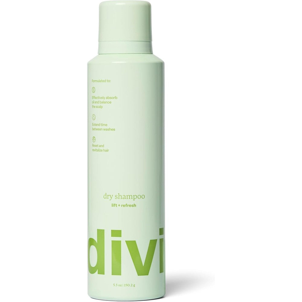 Divi Dry Shampoo Spray bottle front view for oil absorption