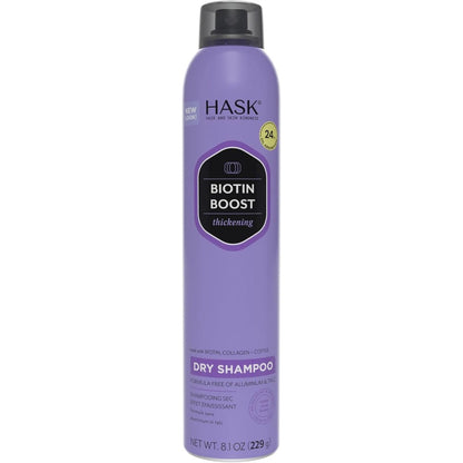 Hask Biotin Boost Thickening Dry Shampoo front view 8.1 ounce canister