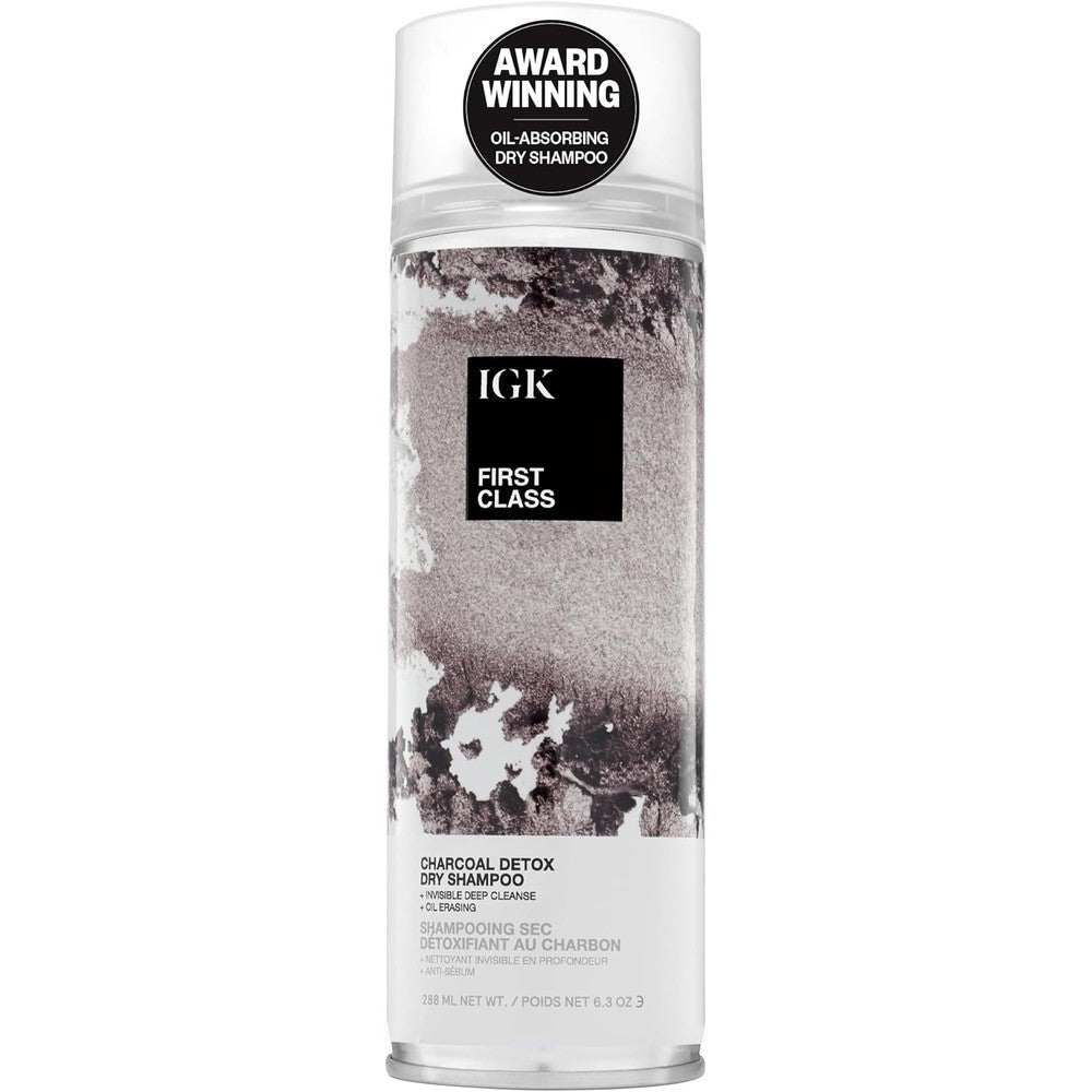 IGK First Class Charcoal Detox Dry Shampoo front view aerosol can