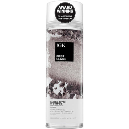 IGK First Class Charcoal Detox Dry Shampoo front view aerosol can