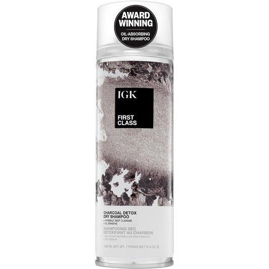 IGK First Class Charcoal Detox Dry Shampoo front view aerosol can