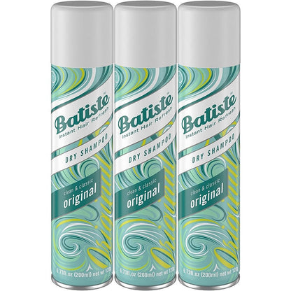 Batiste Dry Shampoo Original Fragrance front view three pack for oil absorption
