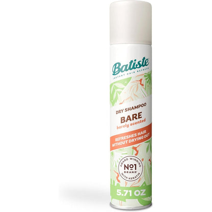 Batiste Dry Shampoo Bare Fragrance front view bottle for oil absorption