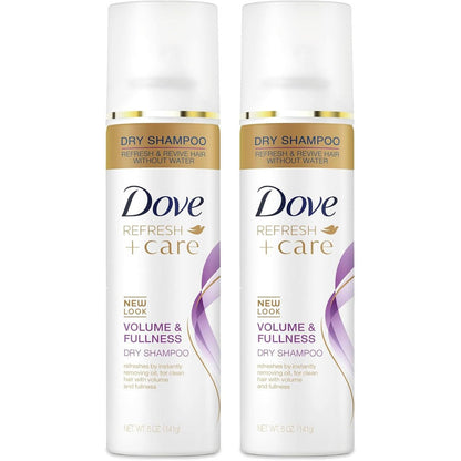 Dove dry shampoo spray volume and fullness front view twin pack